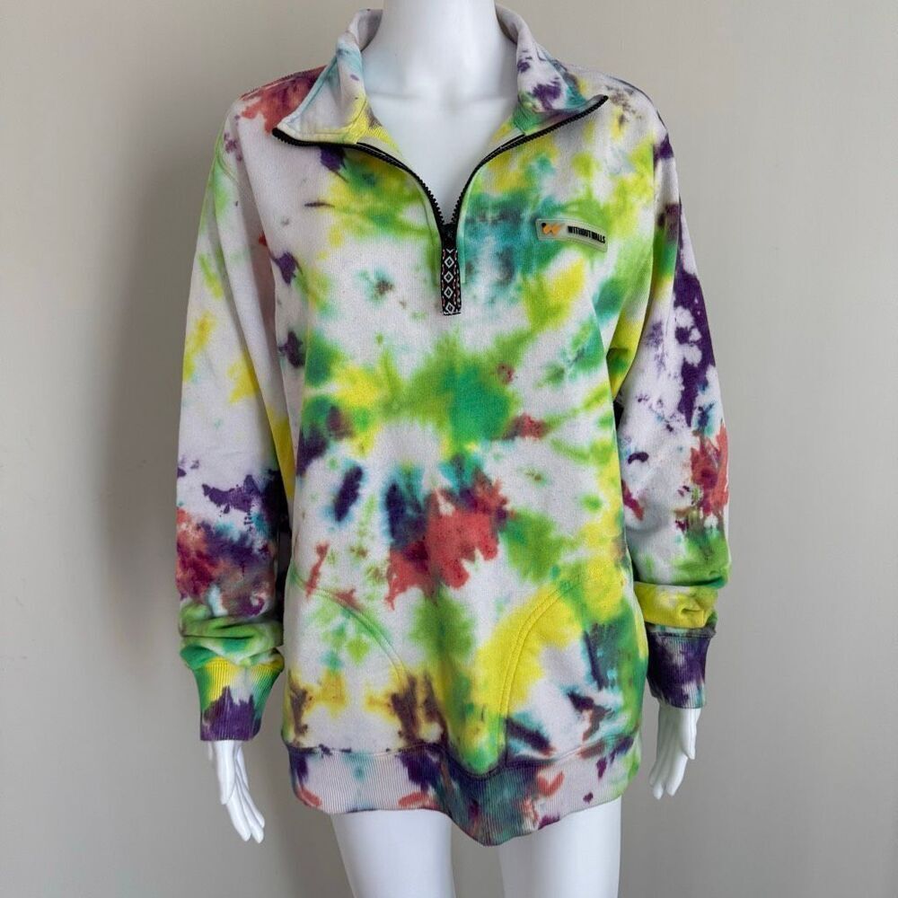 Without Walls Multicolored Tie Dye Quarter Zip Sweatshirt Size M Unisex